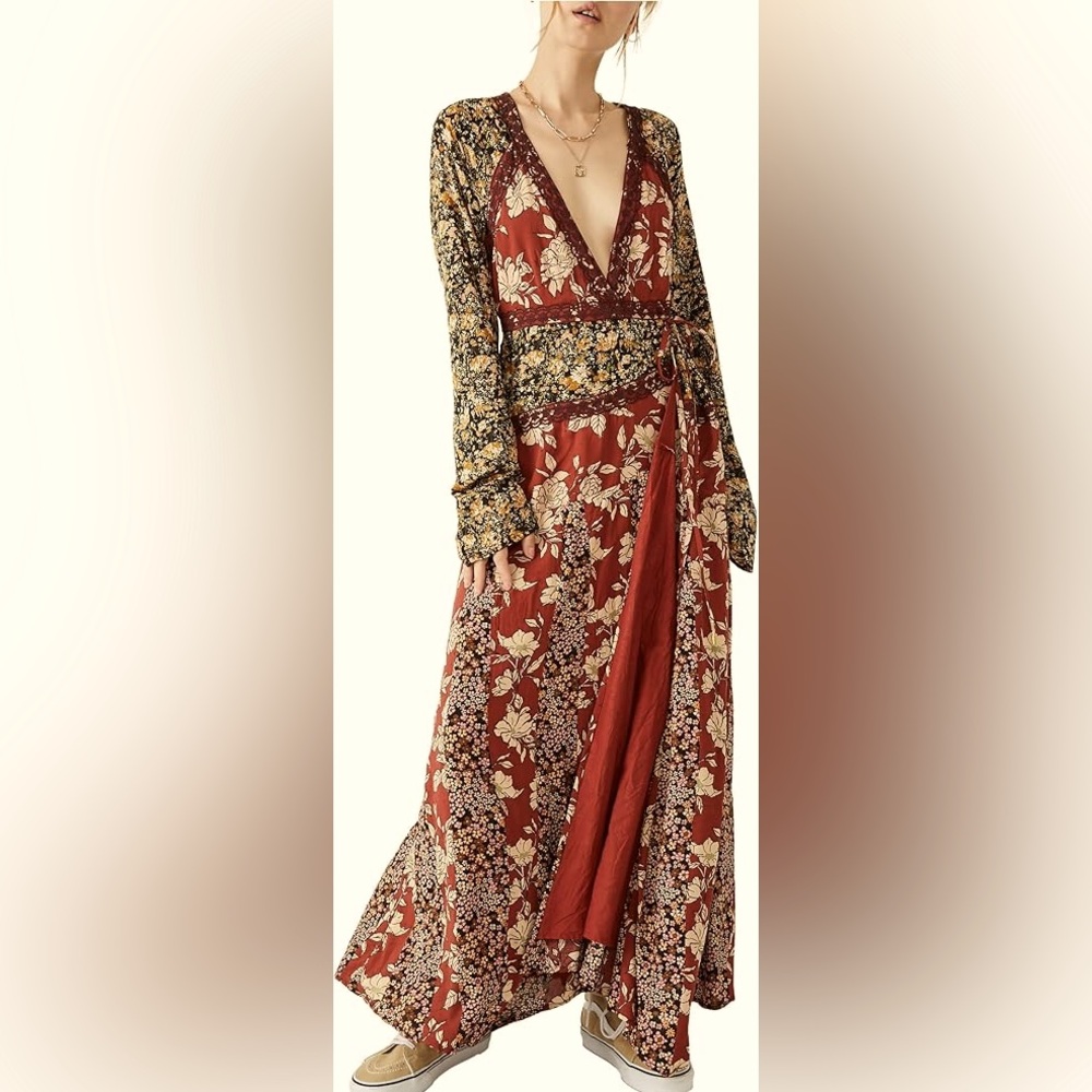 Free People Tilda Wrap Maxi Dress NWT